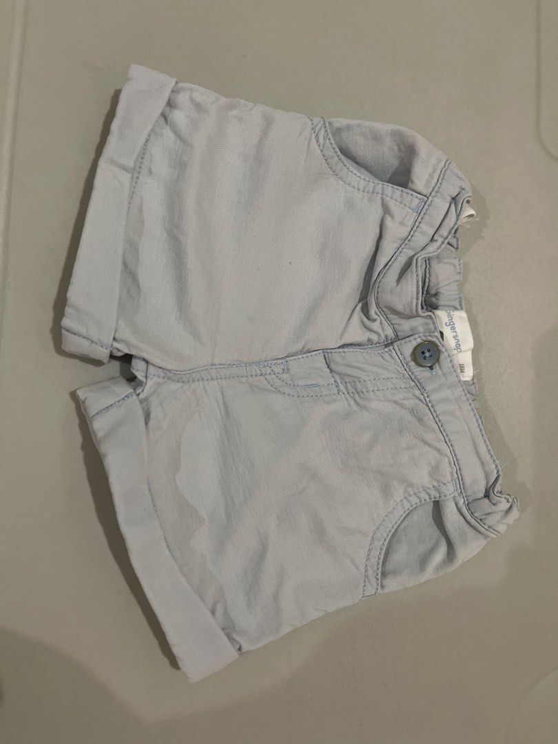 Baby Gap Light Blue Rolled Hem Shorts (Category: Babies & Kids Fashion) located in Quezon City. Submitted by corem (Listing ID 1451787709, Image 1). Description: Brand: Authentic Gingersnaps Philippines Orig Price: 899 Size: 18 Months (Fits 1 to 1.5 years old) Color: Light Slate Gray / Muted Gray Material: Premium woven cotton / chino fabric (durable and structured yet comfortable) Condition: super Lightly used / Excellent used condition (EUC). F