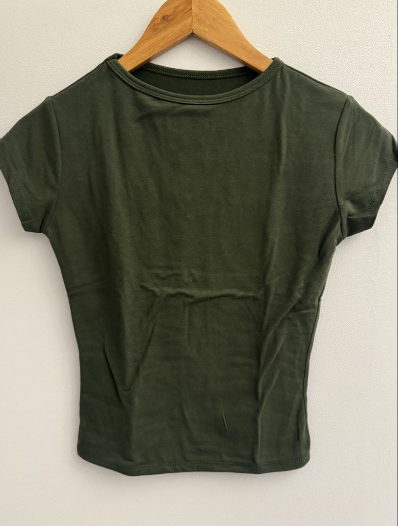 (3) Bundle of double lining fitted shirts (Category: Shirts) located in Manila. Submitted by closetclearout.mnl (Listing ID 1451895088, Image 2). Description: size: S-M 3 shirts: brown, amry green and blue grey.