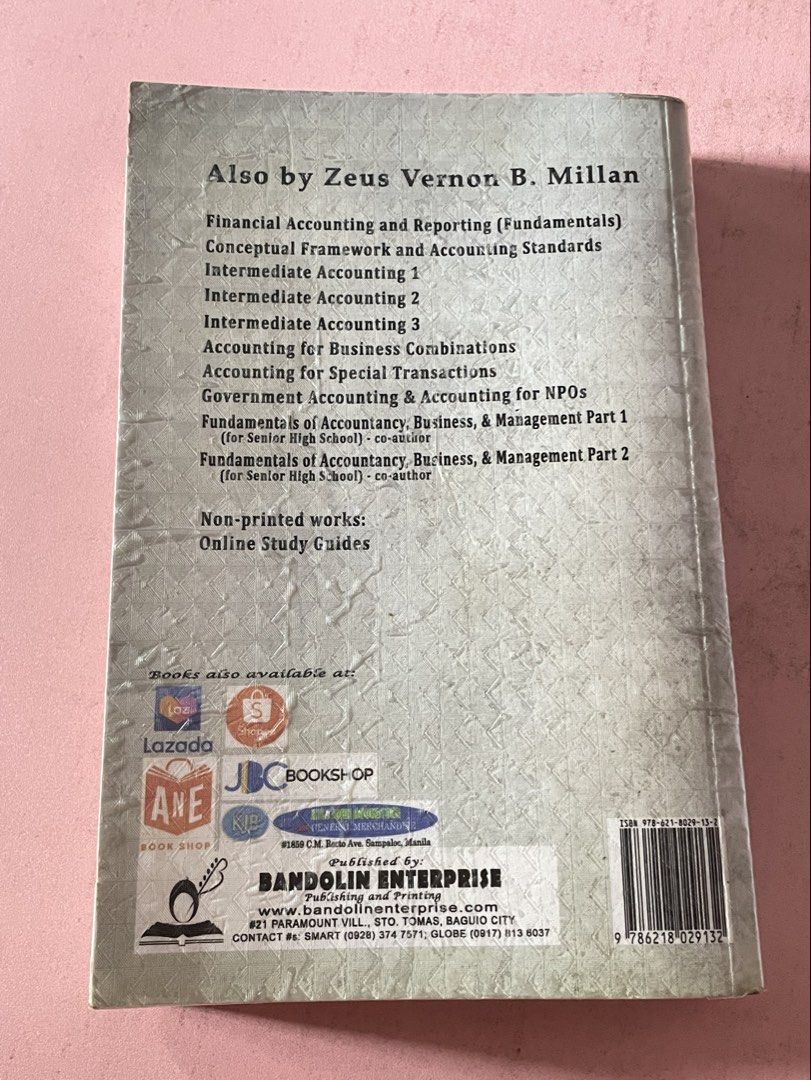 CFAS Conceptual Framework and Accounting Standards 2024(Authentic) by Millan (Category: Textbooks) located in Manila. Submitted by plmayer_el (Listing ID 1451740949, Image 2). Description: Please manage your expectations. - COMPLETE PAGES - have highlighted parts - have pencil marks - few folds - have adhesive book cover OVERALL CONDITION 8/10 STILL NEGO.