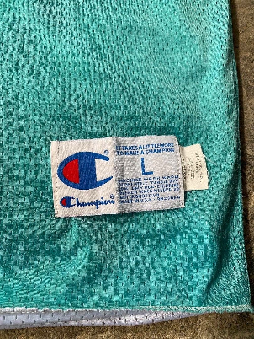 Charlotte Hornets NBA Champion Jersey (Category: Activewear) located in Bacoor. Submitted by theplugthrifted (Listing ID 1451736247, Image 3). Description: Charlotte Hornets NBA Champion Jersey - size Large 22x30 dimension excellent condition mine : ₱1k+sf📌 cavite location - Dm for fast transaction unli vouch!.