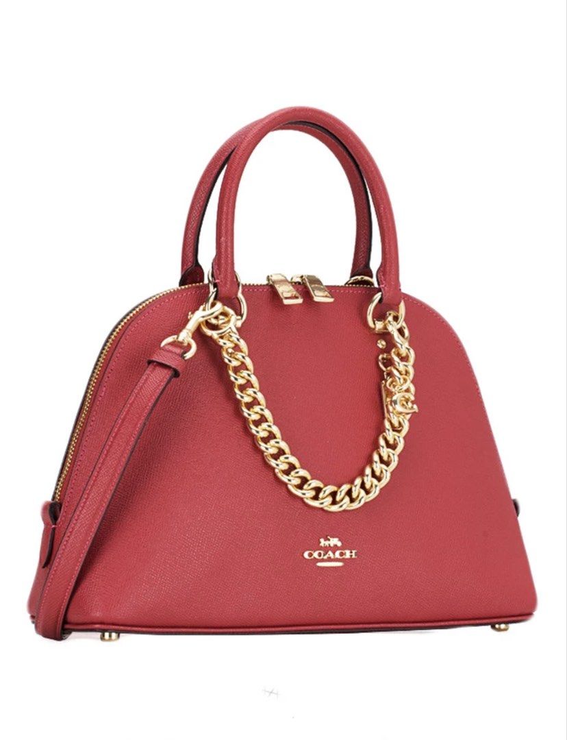 Coach Katy Satchel Original (Category: Luxury Bags & Wallets) located in Muntinlupa City. Submitted by juanastopshop (Listing ID 1451812941, Image 2). Description: COLOR: RED APPLE SIZE: 11 3/4 Inch (L) x 7 3/4 Inch (H) x 4 Inch (W)/ 30cm (L) x 20cm (H) x 10cm (W) PRODUCT DETAILS: - 100% brand new & original from US 🇺🇸 - Crossgrain leather - Inside zip pocket - Zip closure, fabric lining - Handles with 3.75 inches drop - Outside zip pocket - De