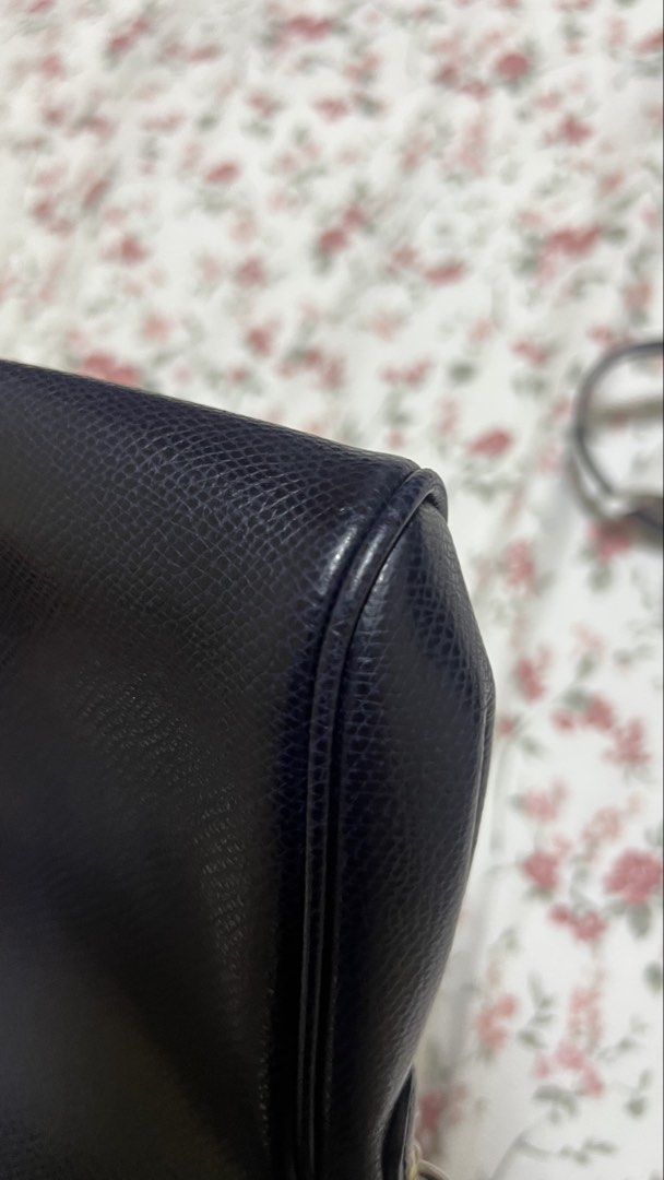 Coach Navy Leather Chain Shoulder Bag (Category: Luxury Bags & Wallets) located in Paranaque City. Submitted by second_dance_ph (Listing ID 1451845209, Image 3). Description: - Navy blue Coach bag - with extra long strap for crossbody wear - Genuine leather with textured finish - Elegant gold chain strap - Secure turn-lock closure - Interior Coach brand tag - Minor signs of wear on corners - Ideal for everyday use - Quiet luxury - Pay via bpi or 