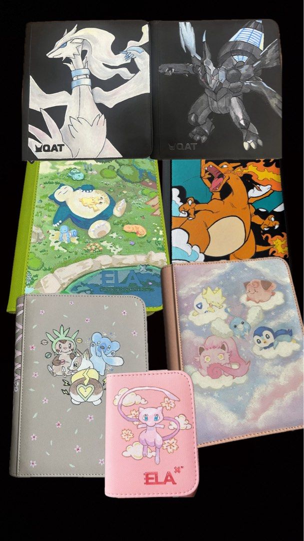 Custom Pokemon Card Binders (Category: Trading Cards Accessories) located in Kawit. Submitted by akcmrc (Listing ID 1451832353, Image 1). Description: 📍Kawit, Cavite ✨Accepting Commissions! Price varies depending on the complexity of the design and binder size pm for more details! ✨ Some designs in the pic are sold on blue app (posted by my cousin) .