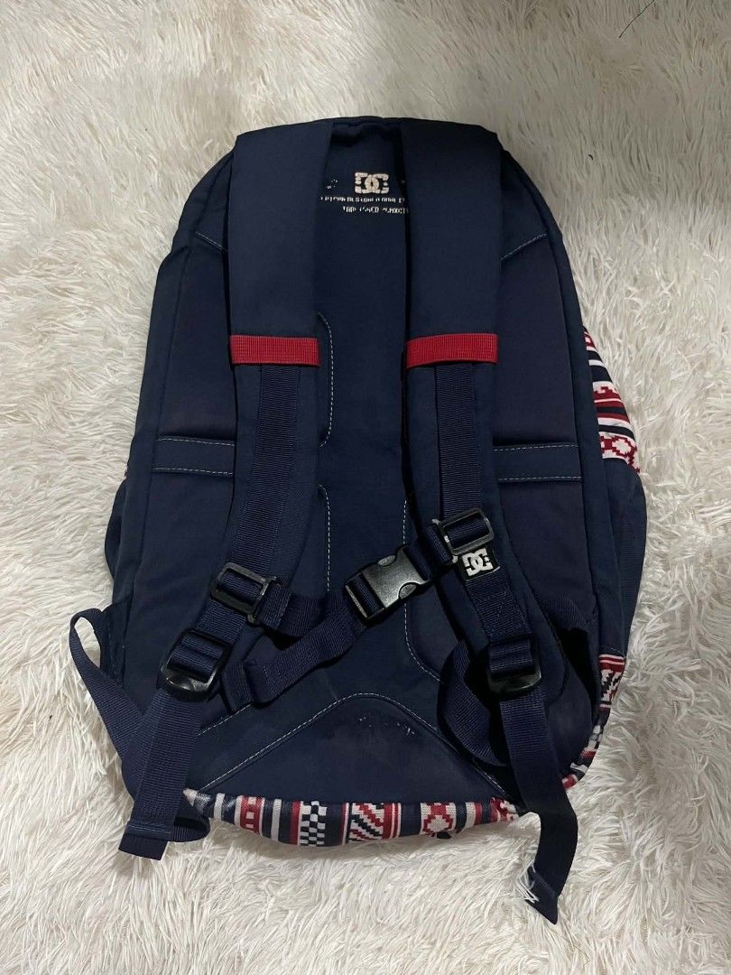 DC Shoes Backpack Navy Blue Tribal Pattern (Category: Backpacks) located in Manila. Submitted by senggggg. (Listing ID 1451832854, Image 3). Description: good condition working zip sign of use check details and size.