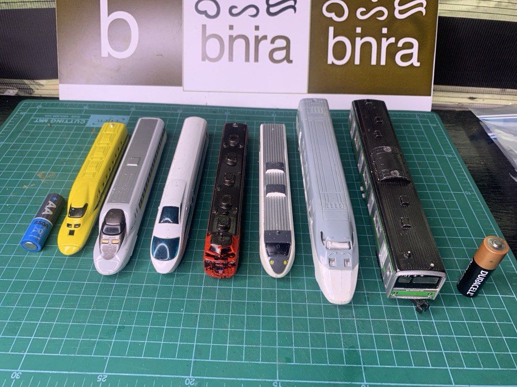 Diecast Trains - Assorted Make (Category: Vehicle & Diecast Models) located in Carmona. Submitted by bihira (Listing ID 1451790114, Image 1). Description: Diecast Trains - Assorted Make - WYSIWYG - Tomica Tomy - 1:198 - 2008 - Vietnam - Tomy - 1:180 - Japan - Tomy - 1:120 - Japan - Tomy - 1:140 - Japan - Tomy - 1:180 - Japan - Sega - Diapet - China - Sega Toys - Diapet - Japan - Diecast Metals - sold as set / set of 7.