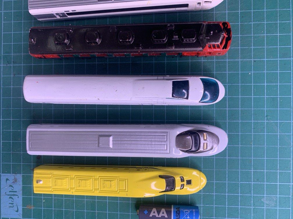 Diecast Trains - Assorted Make (Category: Vehicle & Diecast Models) located in Carmona. Submitted by bihira (Listing ID 1451790114, Image 2). Description: Diecast Trains - Assorted Make - WYSIWYG - Tomica Tomy - 1:198 - 2008 - Vietnam - Tomy - 1:180 - Japan - Tomy - 1:120 - Japan - Tomy - 1:140 - Japan - Tomy - 1:180 - Japan - Sega - Diapet - China - Sega Toys - Diapet - Japan - Diecast Metals - sold as set / set of 7.