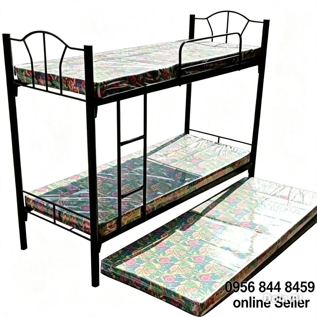 Double Deck Single With Pull Out And Mattress (Category: Bed Frames & Mattresses) located in Manila. Submitted by jhengsellav (Listing ID 1451785217, Image 1). Description: CASH ON DELIVERY/ FREE STALLATION ADDITIONAL DELIVERY FEE DIPENDE SA LOCATION. BRAND NEW HEAVY DUTY GOOD QUALITY COMPLETE ACCESSORIES. MESSEGE FOR INFO 0 9 5 4 3 3 6 8 8 3 2.
