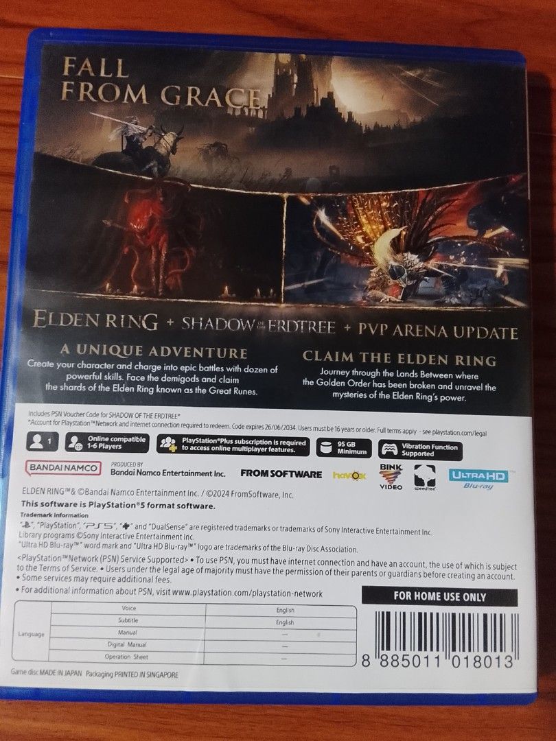 Elden ring (Category: PlayStation) located in Manila. Submitted by coinhunter8 (Listing ID 1451842225, Image 3). Description: Main Game Released date Feb 2022 Used Code nagamit na DLC main game na Lang para sa Hindi pa nalalaro. made in japan.