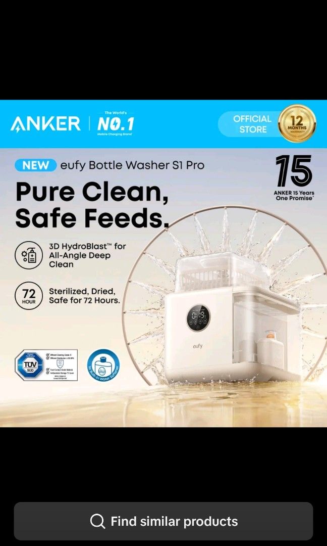 Eufy baby bottle washer (Category: Baby Monitors) located in Manila. Submitted by lovesagadgets (Listing ID 1451709752, Image 3). Description: Brand new sealed.