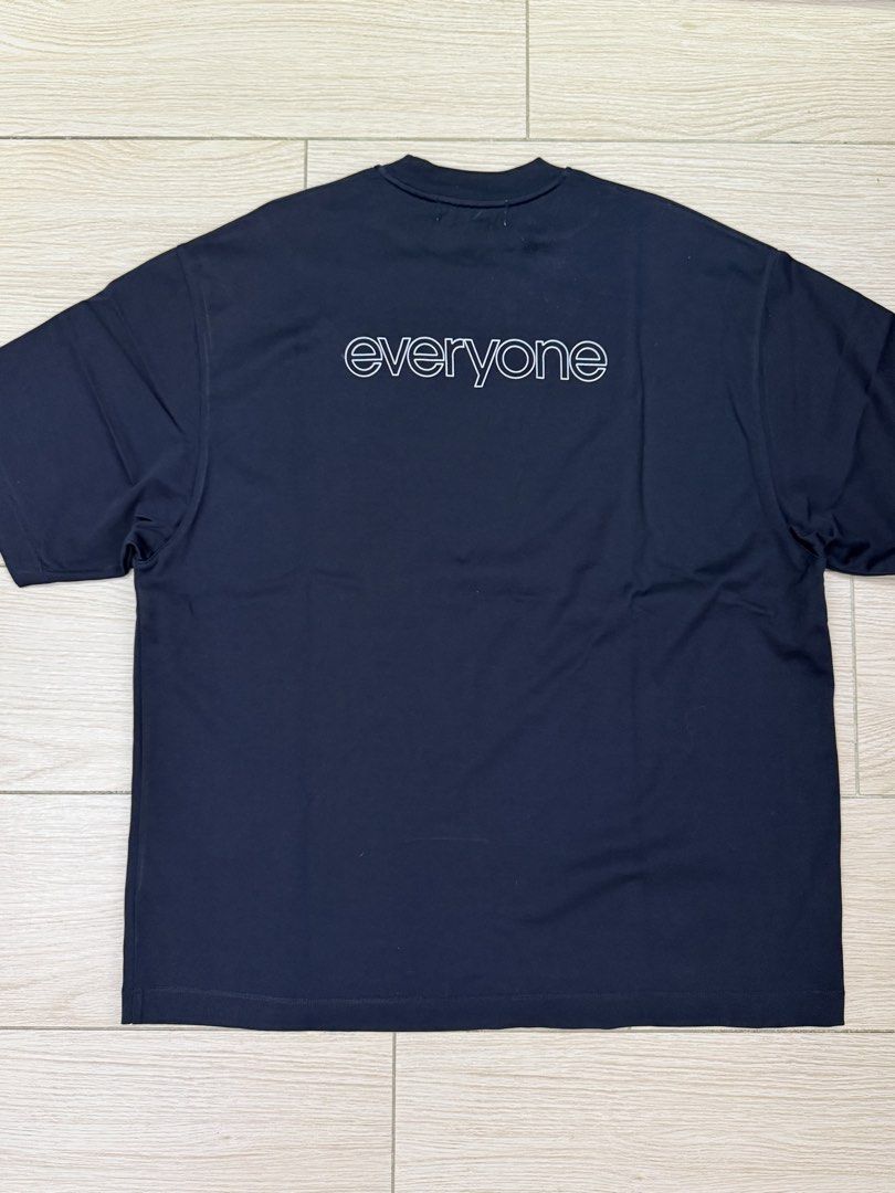 Everyone luxury cotton back logo short sleeve tee shirt (NAVY), 男
