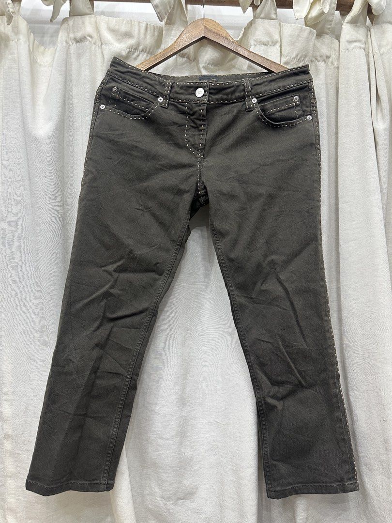 Fendi Jeans Made in Italy (Category: Jeans) located in Cavite. Submitted by daphnesea (Listing ID 1451700540, Image 1). Description: - Authentic Fendi Selleria Jeans - Color: Dark Olive Green - Made in Italy - Size: 7-8 US - Unique stitching details - Zippered back pockets - Classic Fendi quality and style.