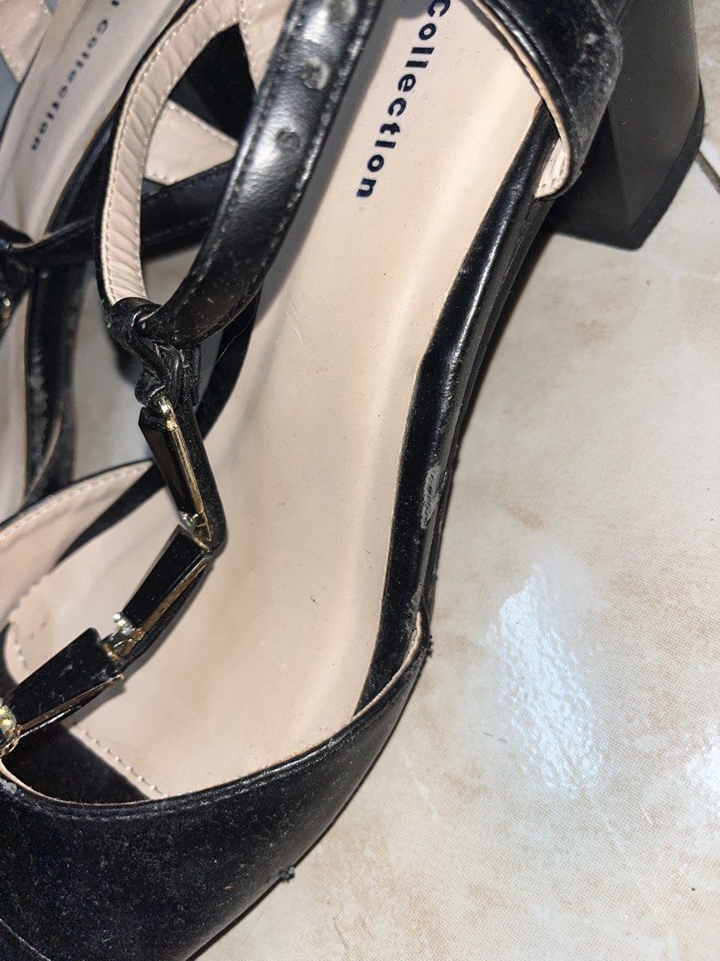 GIBI Collection Black Block Heel Sandals Size 38 (Category: Heels) located in Rizal. Submitted by xfrln (Listing ID 1451851943, Image 3). Description: - GIBI Collection black sandals - Size 38 - Block heel - Ankle strap with buckle closure - Minor scuffs on straps and heel - Soles show some wear.