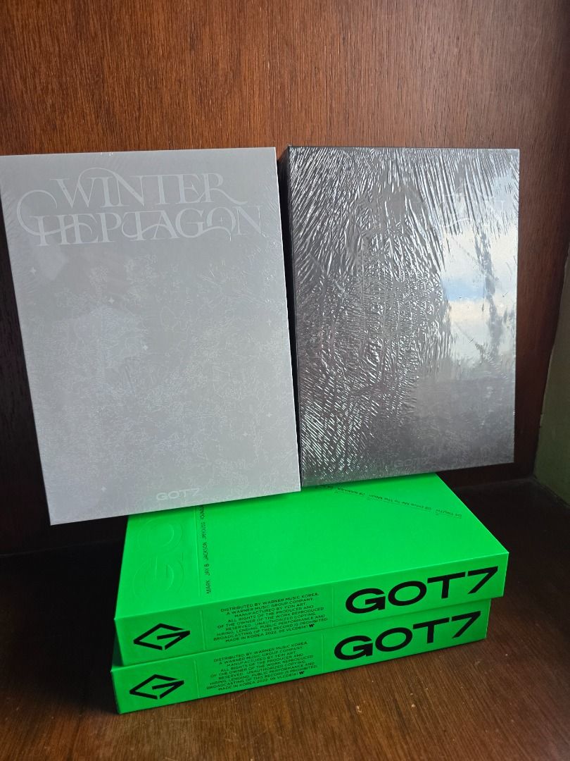 GOT7 (Group & solo) Sealed & Unsealed albums (Category: CDs & DVDs) located in Taguig. Submitted by erichabeee (Listing ID 1451783230, Image 1). Description: No POBs but will give freebie Pocas; Prices negotiable :) No PJY albums because will keep :p Individual prices: GOT7 album (Unsealed; Mark ver and JayB version): 700 for both Winter Heptagon (both sealed): 900 each; 1,800 both GOT7 bundle (4 albums): 2,500 JayB Be Yourself (sealed) - 700 Sea