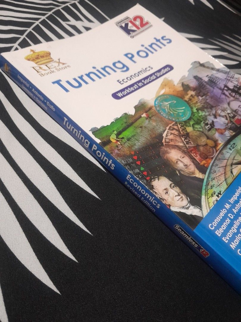 Grade 9 Textbook: Turning Points Economics Social Studies (Category: Textbooks) located in Quezon City. Submitted by warmturtle.ba931b (Listing ID 1451822228, Image 1). Description: Turning Points: Economics Worktext in Social Studies (Grade 9) 📖 Authentic Rex Book Store textbook 🎓 Turning Points: Economics Worktext in Social Studies (Grade 9) ✅ Like new condition ✍️ No writings, highlights, doodles, or markings 📄 Complete pages with no tears 