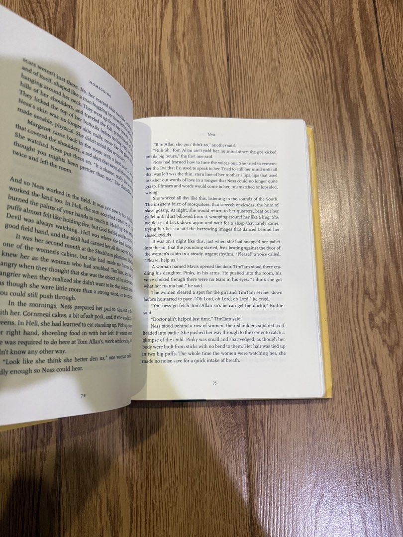 Homegoing by Yaa Gyasi (HB) (Category: Storybooks) located in Guiguinto. Submitted by _booktalksph (Listing ID 1451832985, Image 2). Description: Condition: 🔖 Deckled Edges 🔖 Minimal foxing and dirt 🔖 No tanning 💌 Feel free to DM for inquires ~~ 💌 Location: Bulacan 💌 MOP: Bank Transfer or Gcash 💌 MOD: Direct JNT // 📬Starts at 54 for MMPB books // 📬Starts at 74 for TP/HB books.