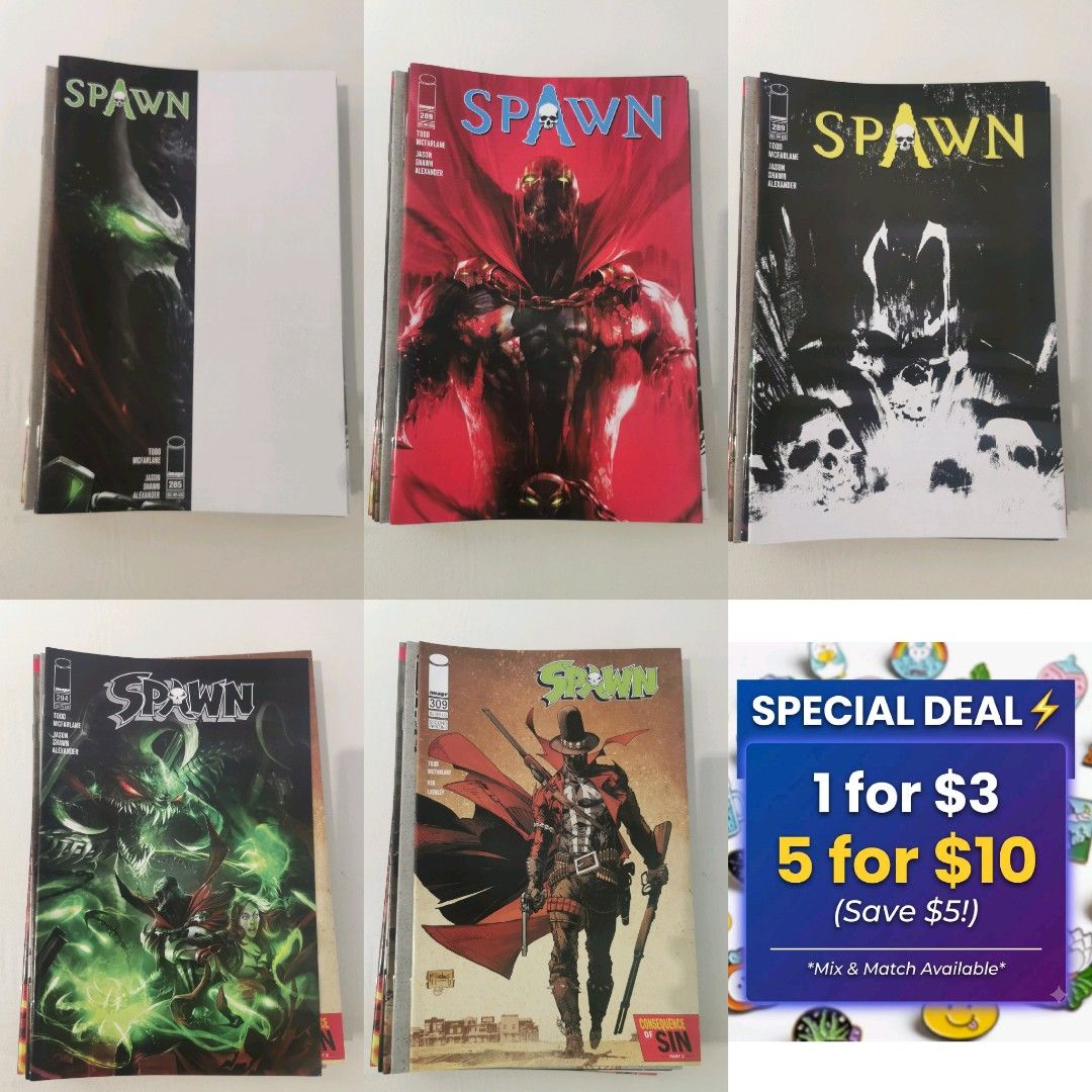 Image spawn comics (Category: Comics & Manga) located in Singapore. Submitted by lionking44 (Listing ID 1451705017, Image 1). Description: Assorted spawn comics 1 for $3 5 for $10 Self collect at hoy fatt road Postage can be arranged at additional cost .