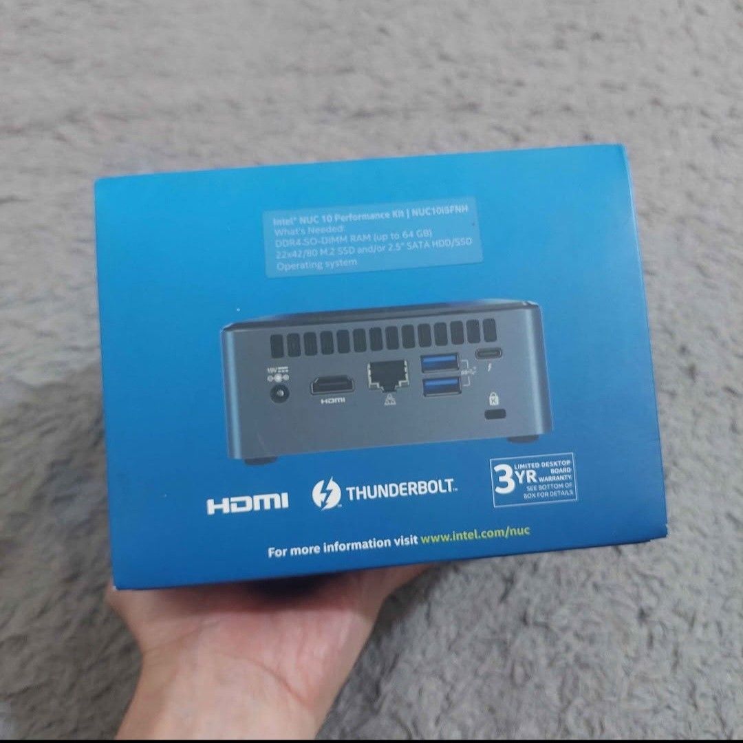 Intel NUC Mini PC Core i5 Gen 8 Fullset (Kategori: Desktop) berada di Bogor. Dikirim oleh kujang.gadget.store (ID iklan 1451805896, Gambar 2). Deskripsi: Intel NUC Mini PC Core i5 Gen 8 Fullset CPU mini kecil ringkes, ga banyak makan tempat, performa mantep. Sudah ada port hdmi dan type c, di dalem masih ada 1 slot kosong untuk pasang ssd nvme. Fungsi overall normal, fisik 85%, kelengkapan fullset box. Spesifikasi: - Intel Core i5-8250U - VGQ int
