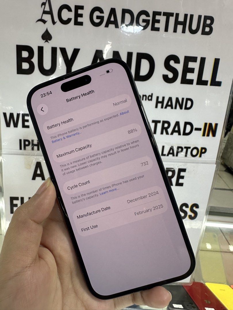 Iphone 16 256gb (Category: iPhone 16 Series) located in San Juan City. Submitted by ace_gadgethub (Listing ID 1451826317, Image 2). Description: Iphone 16 256gb Openline/NTC 88 Batt (normal peak) with theft insurance and receipt No issue With Original box and cable.