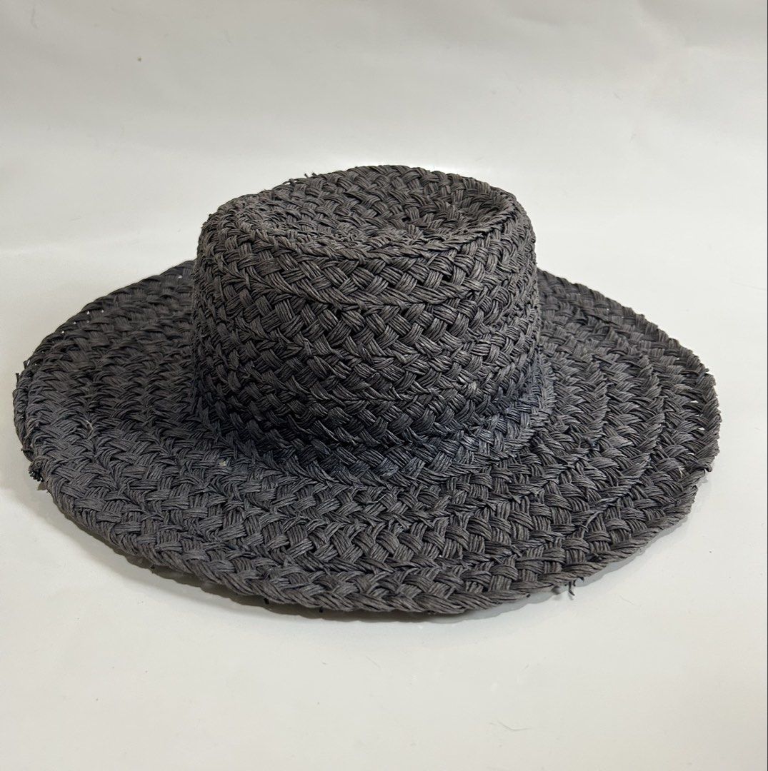 Italian Woven Straw Sun Hat (Category: Hats & Beanies) located in Paranaque City. Submitted by meowlingpersian (Listing ID 1451733273, Image 1). Description: - Handmade Italian wide-brim sun straw hat in denim blue (label was removed together with denim blue silk hat band) - 54 to 56 size - Perfect for sunny days, offering excellent sun protection. - Features an intricate and detailed weave. - Classic style that complements various outfits. - Ide