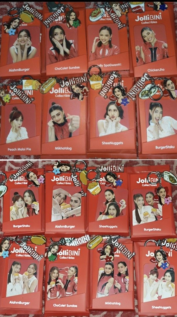 Jollibee Collectibles Keychains & Charms - Various Designs (Category: Character Goods) located in Makati City. Submitted by mungojerry (Listing ID 1451747235, Image 1). Description: PLEASE READ JOLLIBINI V2 COMPLETE SET 16 pcs 3.5K SELLING AS A SET ONLY (Please let us not waste each other's time by asking if individual pcs could be purchased. I will not respond to those queries).