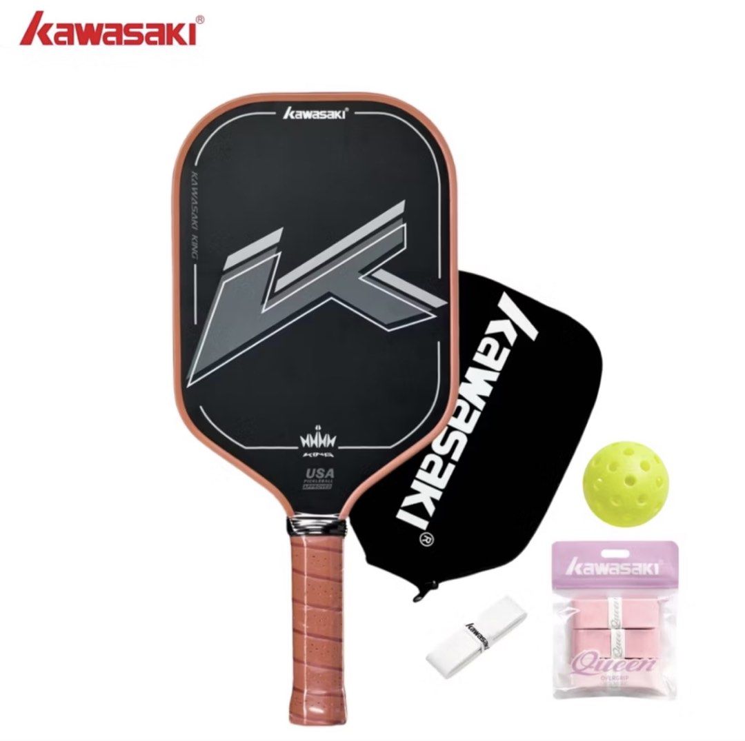 Kawasaki Racquet King paddle (Category: Racket and Ball Sports) located in Taguig. Submitted by riverphoenix24 (Listing ID 1451877703, Image 1). Description: Used twice only. Will upgrade na agad to Vole Pronto. Color Brown.