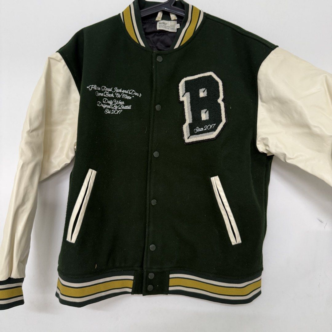 Leather Baseball Jacket (Category: Coats, Jackets and Outerwear) located in Kuala Lumpur. Submitted by mr.east2010 (Listing ID 1451783613, Image 1). Description: like new leather sleeves ( white part).