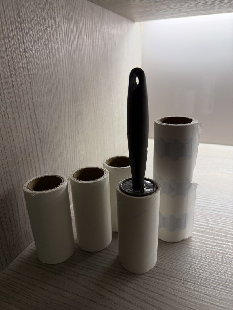 Lint Roller with Extra Refills (Category: Cleaning Tools & Supplies) located in Petaling Jaya. Submitted by raindr00ps (Listing ID 1451773218, Image 1). Description: - Lint roller set includes 1 handle and multiple refill rolls. - Effectively removes pet hair and lint from clothing and furniture. - Simple to use and convenient to store. - A must-have item for every home. selling bcs moving out.
