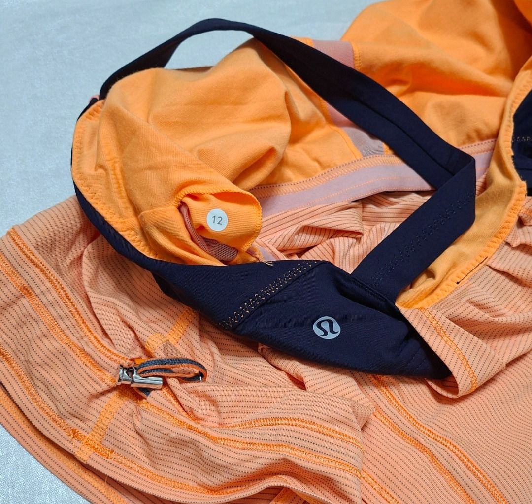 FREE SF! Lululemon Orange Tank Top Size 12 (Preloved) FREE SHIPPING! (Category: Activewear) located in Iligan City. Submitted by Memag (Listing ID 1451861002, Image 3). Description: *FREE SHIPPING! *Seller is not an expert to authenticate the item. *lightly used *fabric - Power Luxtreme *with pockets for optional, removable cups (pads/cups not included) *issue - few snags *size - 12 *Due to lighting, color may vary from actual. *MOP - GCash .