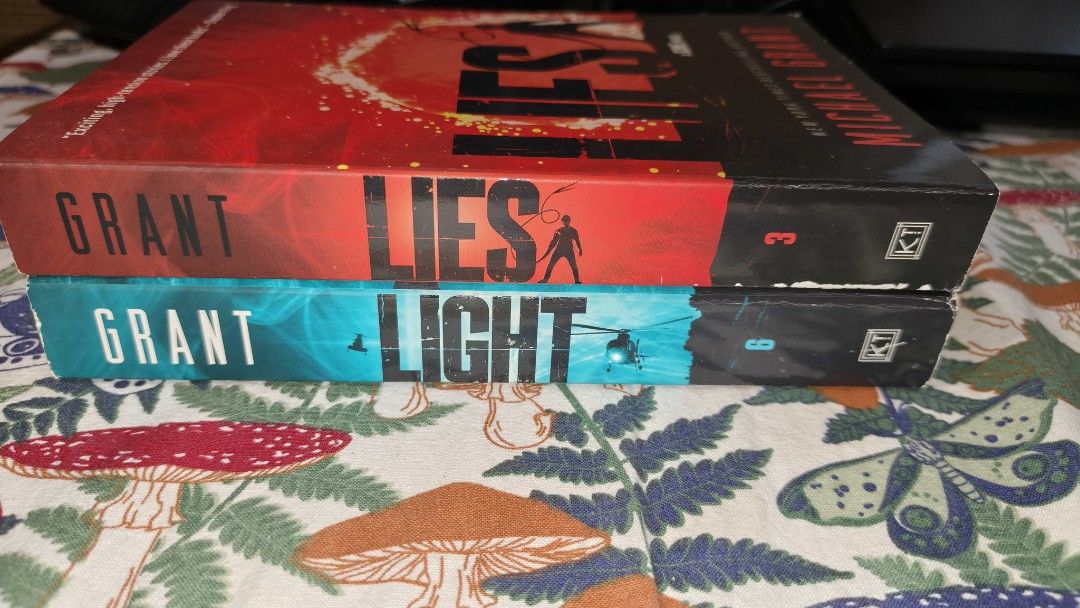 Michael Grant Bundle: Lies (Book 3) + Light (Book 6) | Can be sold separately (Category: Storybooks) located in Pasig City. Submitted by bookbeeph (Listing ID 1451701634, Image 3). Description: Michael Grant Bundle: Lies (Book 3) + Light (Book 6) | Never Read 📚 Genres: • Young Adult (YA) • Science Fiction • Dystopian Fiction • Fantasy • Adventure Description: ✨ Selling as a bundle ✨ Never read ✨ Minimal signs of storage ✨ Light foxing only (cosm