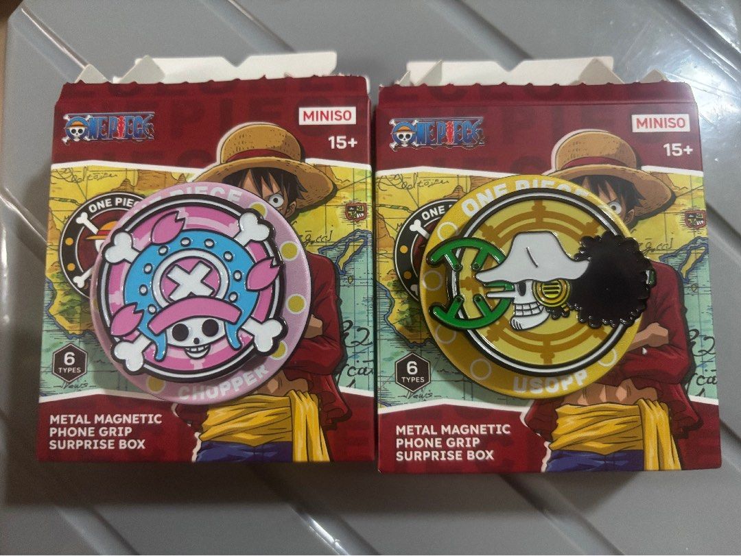 MINISO One Piece 磁吸手機支架 (盒裝) （分類：固定器及支架）位於 Hong Kong。 由 tommypo 提交（商品編號 1451706349，圖片 1）。簡介： 喬巴$120 烏索普$50。