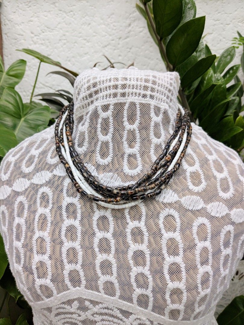 Multilayered Coconut Heishi Beads Handcrafted Necklace (Category: Necklaces) located in Las Pinas. Submitted by amisells (Listing ID 1451885398, Image 2). Description: ⋆⊱༻𖥸༺⊰⋆ every piece in our collection is thoughtfully handcrafted using an exquisite selection of locally sourced natural materials! discover the beauty of authentic craftsmanship through coconut heishi beads, lumbang seed beads, bayong and gmelina wood beads, coco side-drill bead