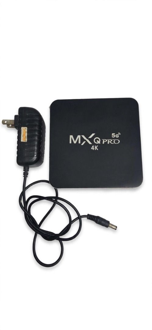 MXQ Pro 4K 5G Android TV Box (Category: Entertainment Systems & Smart Home Devices) located in Manila. Submitted by mwnadala (Listing ID 1426180123, Image 1). Description: Color: Black Package: Comes with Power Plug and Remote Control Condition: Used Reason for Selling: No more use Shipping: c/o Buyer Meet up: LRT 2 V. Mapa Station, 7-Eleven Amaia V. Mapa, Dunkin Donut Kalentong, Our Lady of Lourdes Hospital, Bacood or surrounding areas Issues: U
