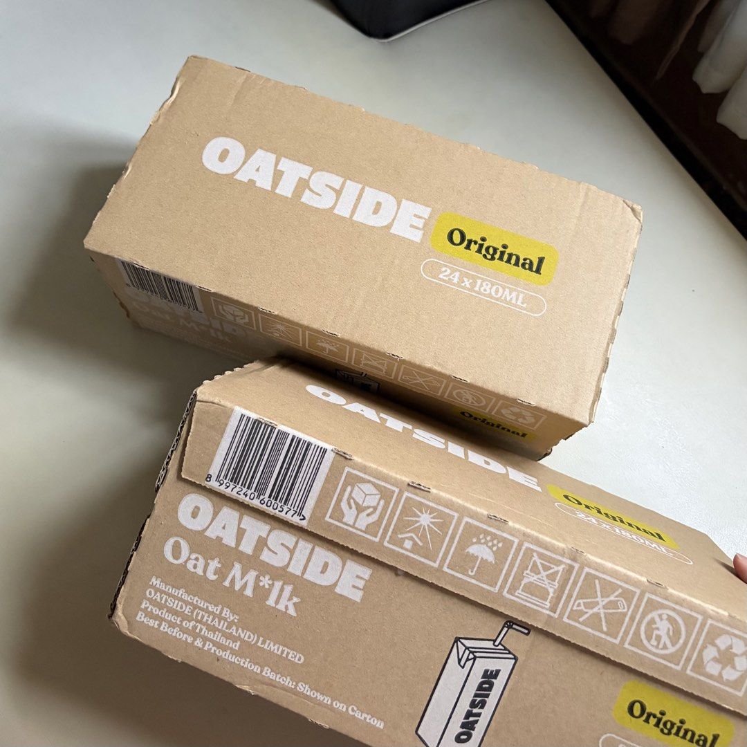 oatside 180ml (new packaging) (Category: Beverages) located in Cainta. Submitted by comethruuu (Listing ID 1451754118, Image 2). Description: expiration date: may 18, 2027 one box contains 24 pieces if 1 piece: ₱36 each location: cainta rizal.