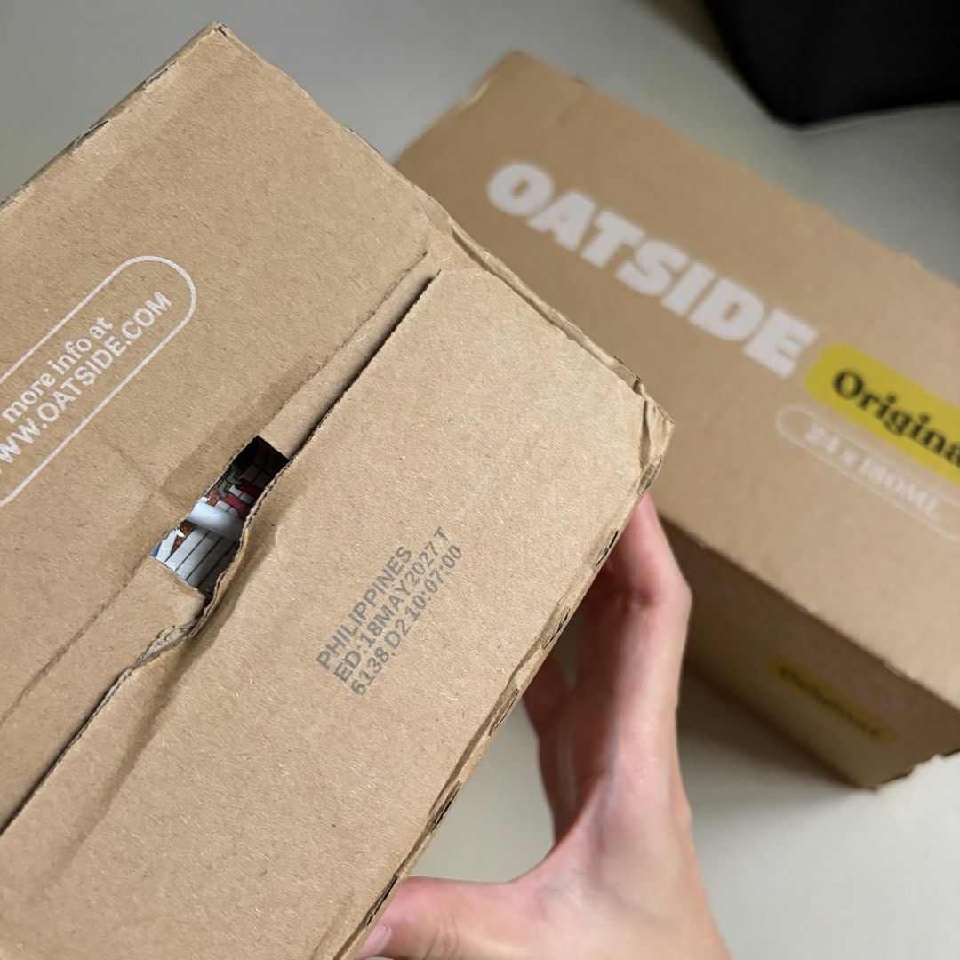 oatside 180ml (new packaging) (Category: Beverages) located in Cainta. Submitted by comethruuu (Listing ID 1451754118, Image 3). Description: expiration date: may 18, 2027 one box contains 24 pieces if 1 piece: ₱36 each location: cainta rizal.