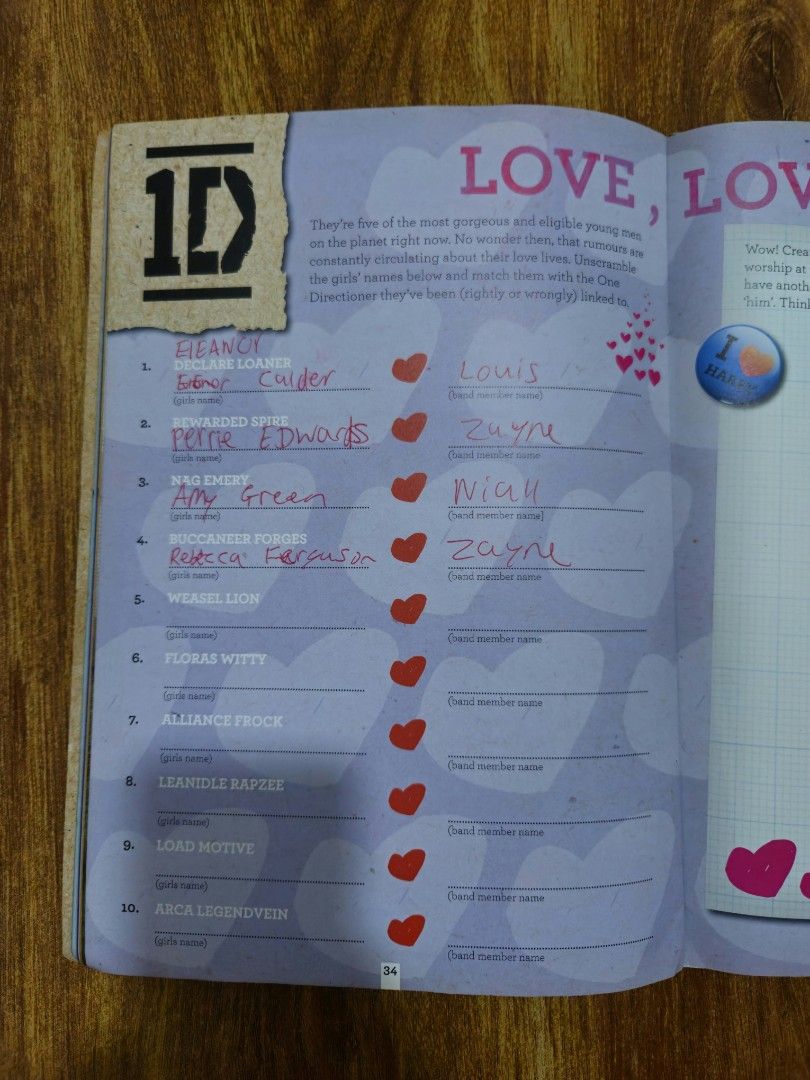 One Direction Official Scrap Book (Category: Magazines) located in Manila. Submitted by nini.atelier (Listing ID 1449834611, Image 3). Description: - from my own collection - expect minor dents on the sides - the pages are still intact and in good condition (1 page is ripped) - with penmarks - no lowballers pls.