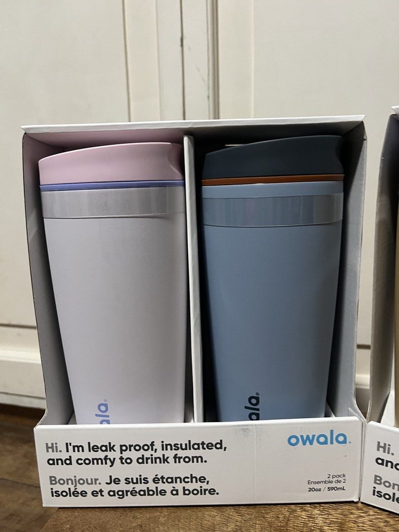 OWALA SmoothSip Tumblers 2-Pack (20oz) (Category: Water Bottles & Tumblers) located in Manila. Submitted by carmiscloset (Listing ID 1451814558, Image 2). Description: - Pack of two 20oz Owala SmoothSip tumblers - 1900 each, 3600 for 2pcs - Leak-proof design with a lockable slider - Triple-layer insulation for long-lasting hot or cold beverages - BPA, lead, and phthalate-free materials - Easy to clean - Ideal for coffee, water, or any drink on th