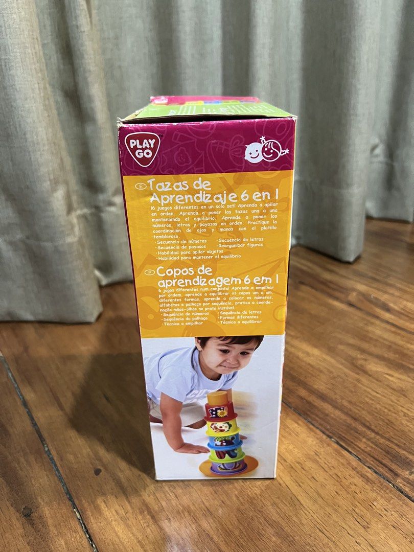 PlayGo 6-in-1 Learning Cups (Category: Infant Playtime) located in Marikina City. Submitted by kkkristineee (Listing ID 1451732193, Image 3). Description: The PlayGo 6-in-1 Learning Cups is an educational stacking toy designed for toddlers aged 12 months and above. Key Features & Educational Benefits The toy offers six distinct activities in a single package: Size Stacking: Encourages children to stack the colorful cups sequentially by size. Bala