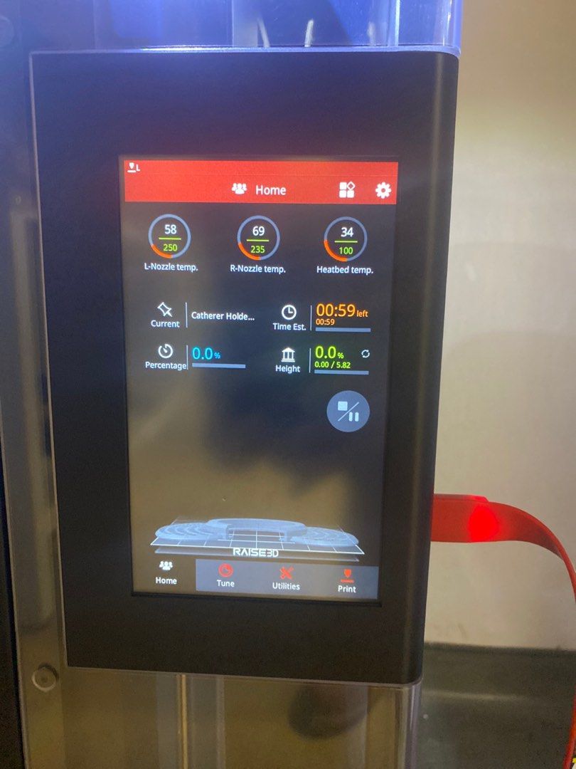 Raise3D Pro2 Plus 3D Printer (Category: Printers, Scanners & Copiers) located in Cheras. Submitted by nabil_imran (Listing ID 1451841982, Image 3). Description: RAISE 3D PRO 2 PLUS Build Volume (W×D×H) : Single Extrusion Print: 12×12×11.8 in / 305×305×605 mm. Dual Extrusion Print: 11×12×11.8 in / 280×305×605 mm. Machine Size (W×D×H) : 24.4×23.2×43.5 in / 620×590×1105 mm. Print Head : Dual-head with electronic lifting system. Filament Diameter : 1
