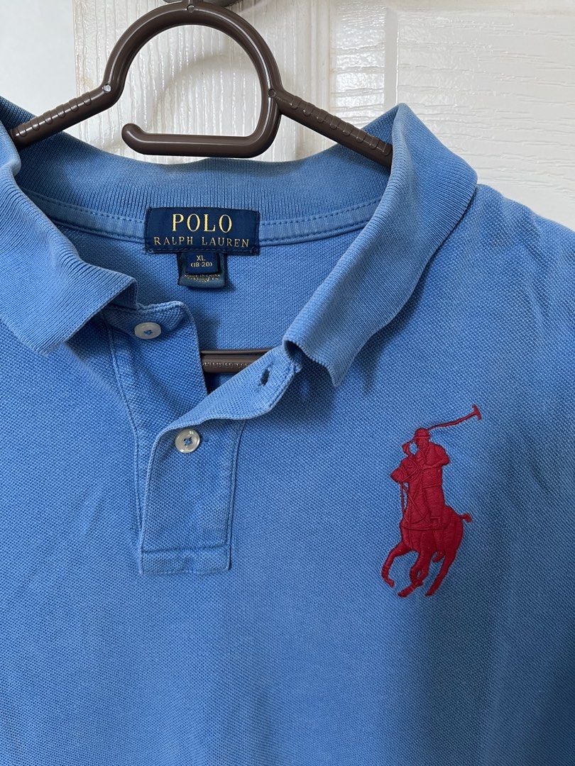 Ralph Lauren Polo Shirt (Category: Tshirts & Polo Shirts ) located in Manila. Submitted by vjr21 (Listing ID 1451810139, Image 2). Description: Ralph Lauren Big Pony Polo Shirt Color: Blue Size: XL Condition: Well Used Dimensions: 20 x 27.