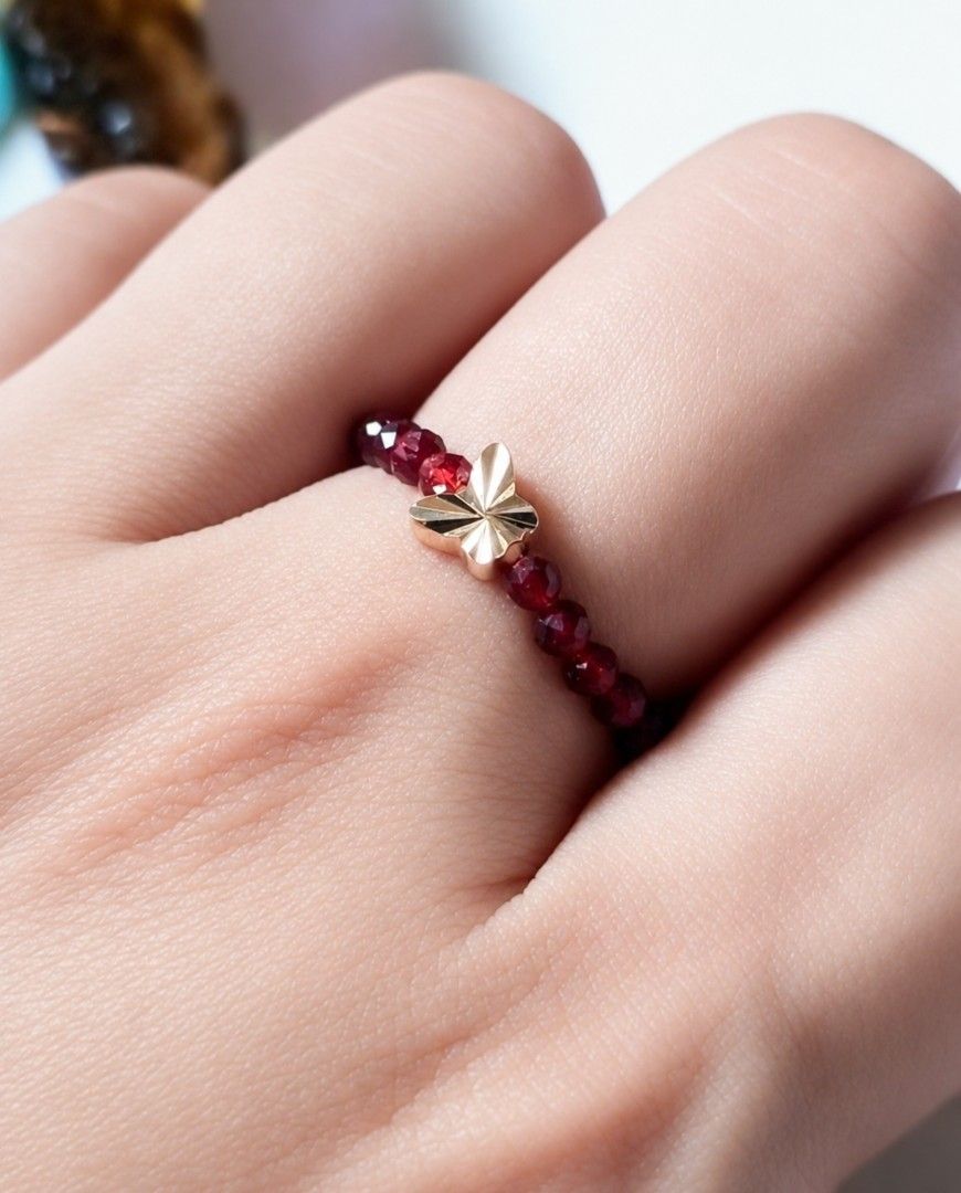 Red Spinel Butterfly Ring | Elegant Gemstone Ring (Category: Rings) located in Taguig. Submitted by mimisrack (Listing ID 1451871618, Image 3). Description: ❤️Graceful design with vibrant sparkle. -Red spinel gemstone with butterfly design -Polished ring with delicate and feminine details -Lightweight and comfortable for everyday or special wear -Butterfly symbolizes transformation, beauty, and freedom - A charming ring that adds a touch of elega