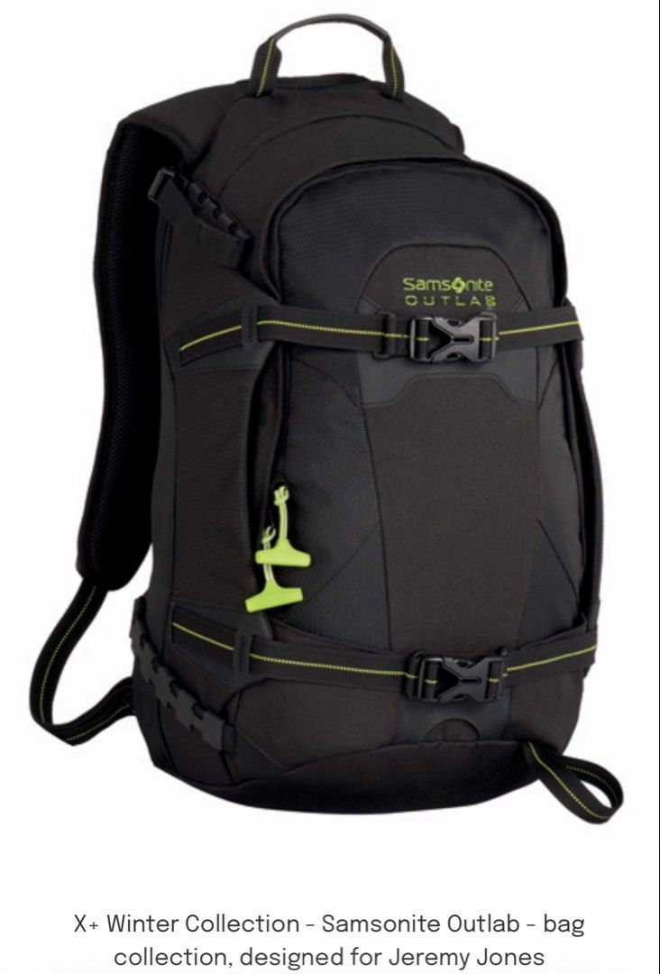 Samsonite Outlab X+ Winter Collection Backpack (Category: Backpacks) located in Kuala Lumpur. Submitted by floalasling (Listing ID 1451795326, Image 1). Description: - Samsonite Outlab X+ Winter Collection backpack - Designed by Jeremy Jones - Colour: Black with neon green accents - Multiple compartments and gear straps - Padded back panel for comfort - Includes warranty card Bought it at RM880 and used once only . No warranty.