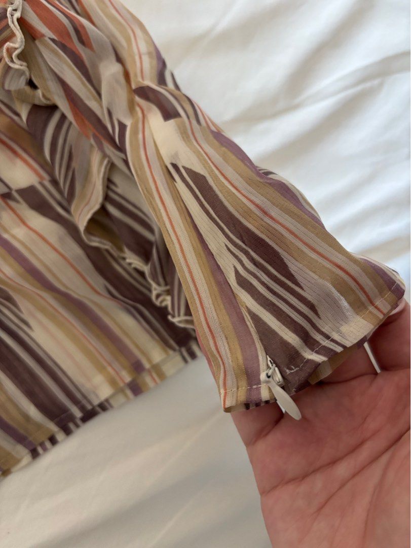 Sheer funky y2k frilly top (Category: Other Tops) located in Gelugor. Submitted by quecumberh (Listing ID 1451847108, Image 3). Description: Nice colojr combo, the camera doesn’t do it justice.