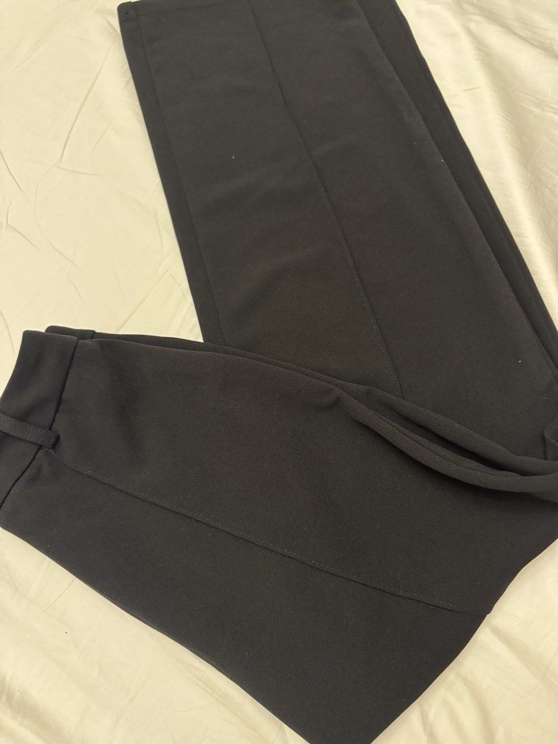 SHEIN Black Terno Button-Up Vest with Tie Back W/ black slacks (Category: Sets or Coordinates) located in Manila. Submitted by closetclearout.mnl (Listing ID 1451890106, Image 3). Description: - Comes with black pants (waist: 23-25in) (length: 140cm) - SHEIN black vest - Button-up front with 4 buttons - Adjustable tie detail at the back for a custom fit - Cropped style, great for layering over tops or dresses.