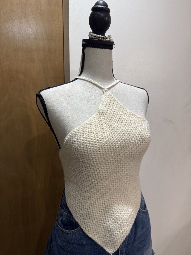 Shein Crochet Halter Neck Crop Top (Category: Sleeveless) located in Paranaque City. Submitted by lovedbyag (Listing ID 1451793551, Image 2). Description: - backless - hard to let go piece!!!.