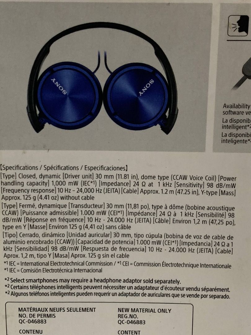 SONY MDR-ZX110 WIRED ON EAR BLUE (Category: Headphones & Headsets) located in Marikina City. Submitted by mcofdvmcimport (Listing ID 1451741849, Image 3). Description: Key Specifications & Features 30mm Dynamic Dome Drivers: Engineered with powerful ferrite magnets to produce clear mid-ranges and well-balanced acoustic delivery.In-Line Smartphone Mic: Features an integrated single-button on-cable remote controller and microphone for seamless hand