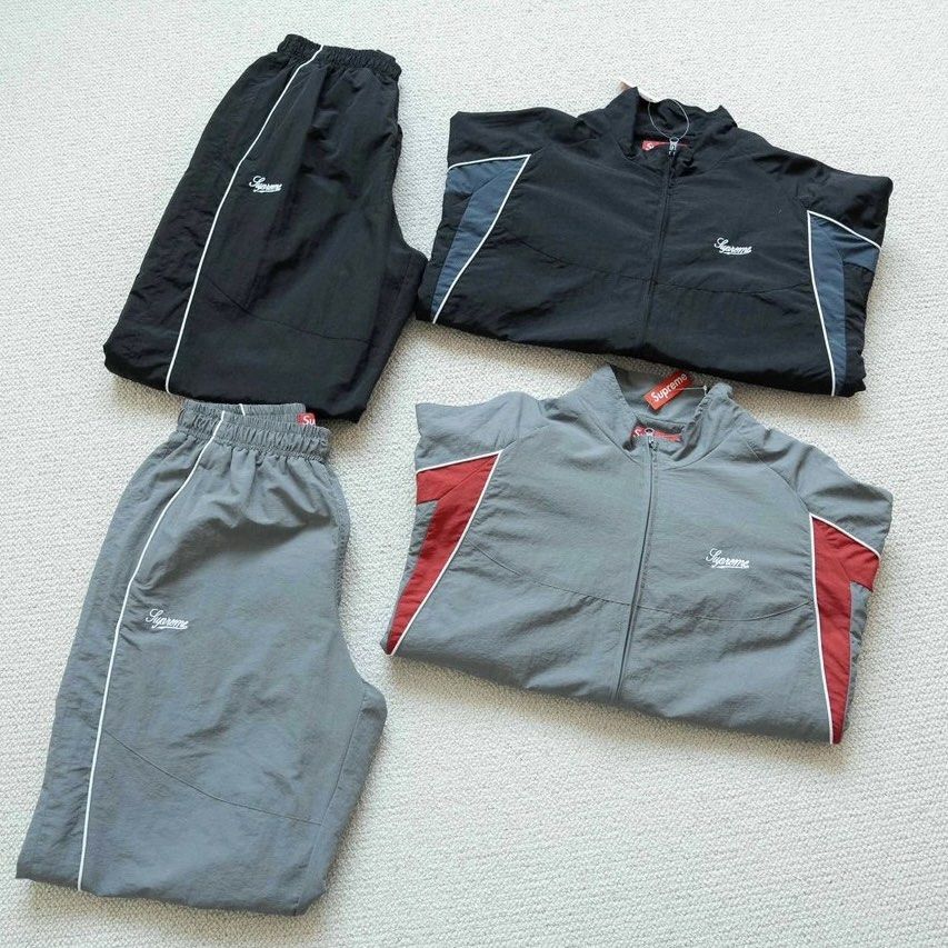 Supreme Contrast Piping Track Jacket (Category: Sets & Coordinates) located in Manila. Submitted by godspeedmnl (Listing ID 1451861065, Image 2). Description: Supreme Contrast Piping Track Jacket 4,189PHP (Top Only) / Sizes: S, M, L, XL Colorway: Grey, Black 4,089PHP (Bottoms Only) / Sizes: S, M, L, XL Colorway: Grey, Black 7,589PHP / ASPACK / SET (Feel free to message me for additional photos.) Package included: • Supreme Contrast Piping Track J