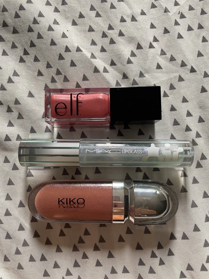 Take All MAC & KIKO Milano Lip Glosses (Category: Makeup) located in Manila. Submitted by zeydecluter (Listing ID 1451788842, Image 1). Description: - ELF sold - MAC Lipglass (with Glitter) with box - KIKO Milano Lip Gloss (Nude-Brown) with box.