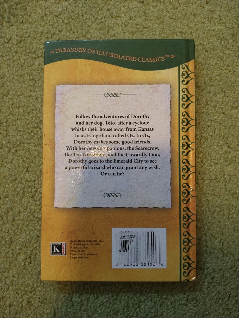 The Wizard of Oz (Category: Storybooks) located in Lipa City. Submitted by abubotcorner (Listing ID 1451749204, Image 2). Description: hard bound.