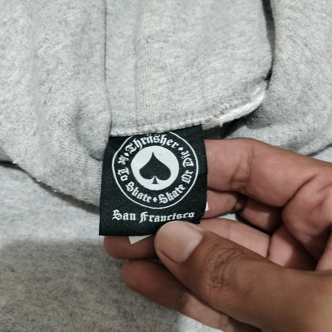 THRASHER HOODIE (Category: Hoodies) located in Sariaya. Submitted by social_animalz (Listing ID 1451867674, Image 3). Description: 21 x 25.5 needs washing shipping fee is not included.