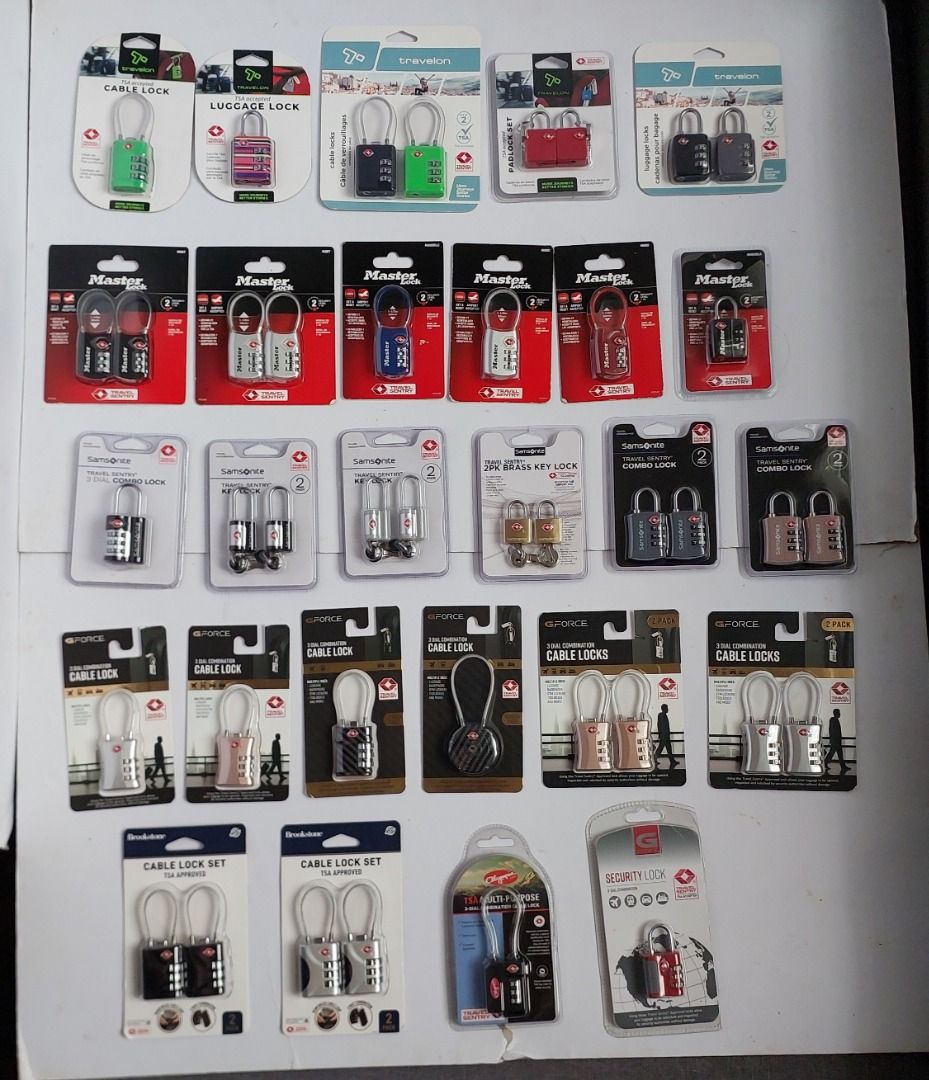 TSA Lock Combination or Keyed Cable Regular Assorted Brands NewUSA (Category: Locks, Doors & Gates) located in Mandaluyong City. Submitted by bentapinas (Listing ID 1451769683, Image 1). Description: Contact 09177980599 if interested. Bought directly in the USA. Assorted TSA Luggage Locks by Brookstone, GForce, Masterlock, Olympia, Samsonite and Travelon. Cable, 3-Digit Combination or Keyed. Prices differs for each lock. Guaranteed original. Meet